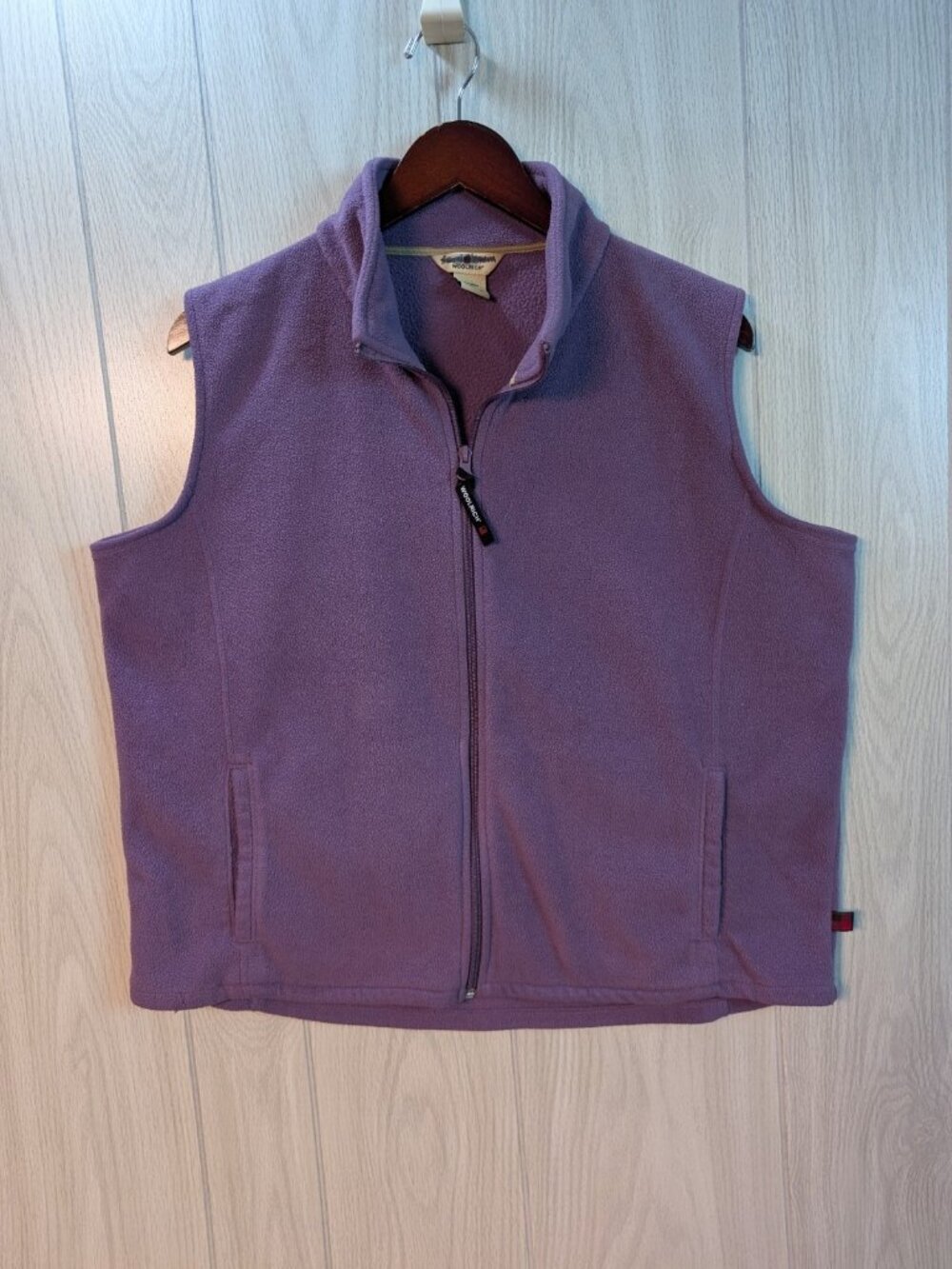 Woolrich Womens Size XL Zip Front Polyester Fleece Vest Jacket Purple